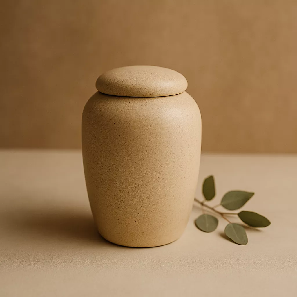 Holz - Urne rund, schlicht, elegant